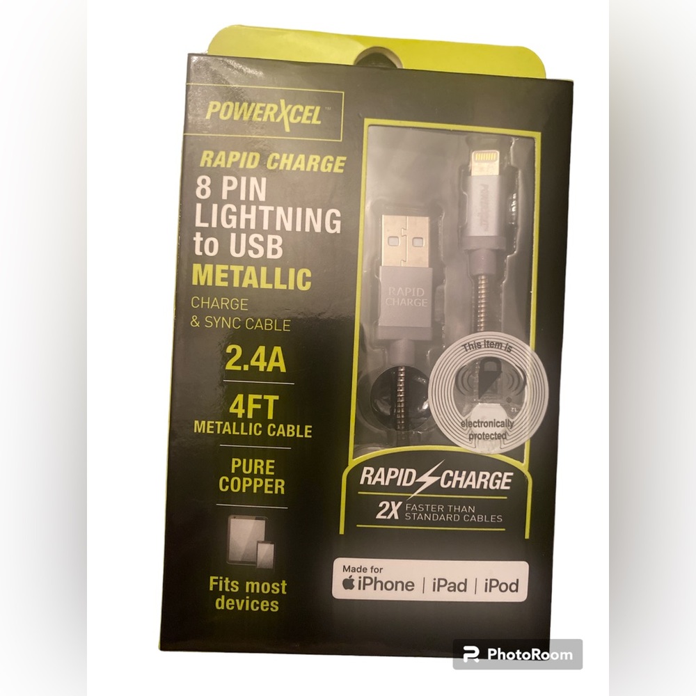 Rapid charge 8pin Lightning to is Metallic charge and sync cable